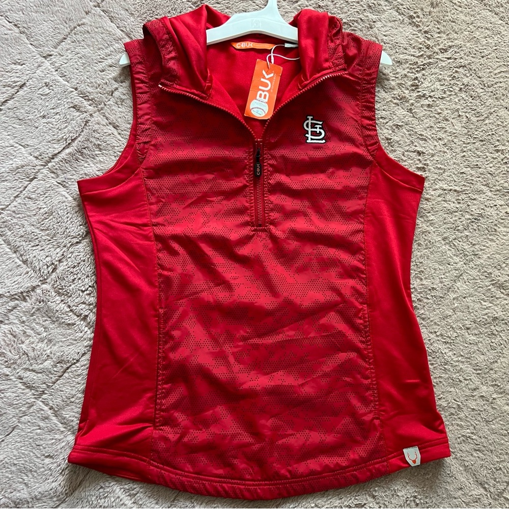 NWT Cutter & Buck St. Louis Cardinals Sleeveless Hooded Top Sporty Preppy Size S